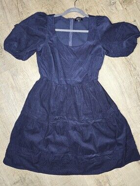 Madewell Blue Curdory Puff Sleeve Mini Babydoll Cottagecore Coquette Dress XS
